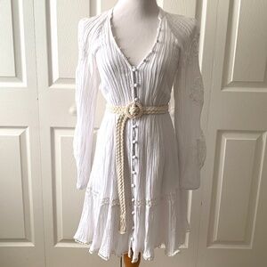 Guess Arita White Cotton Eyelet Crochet Lace Dress XS